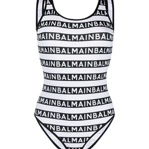 Womens Balmain Logo Pattern SwimSuit